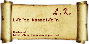 Létz Kasszián névjegykártya